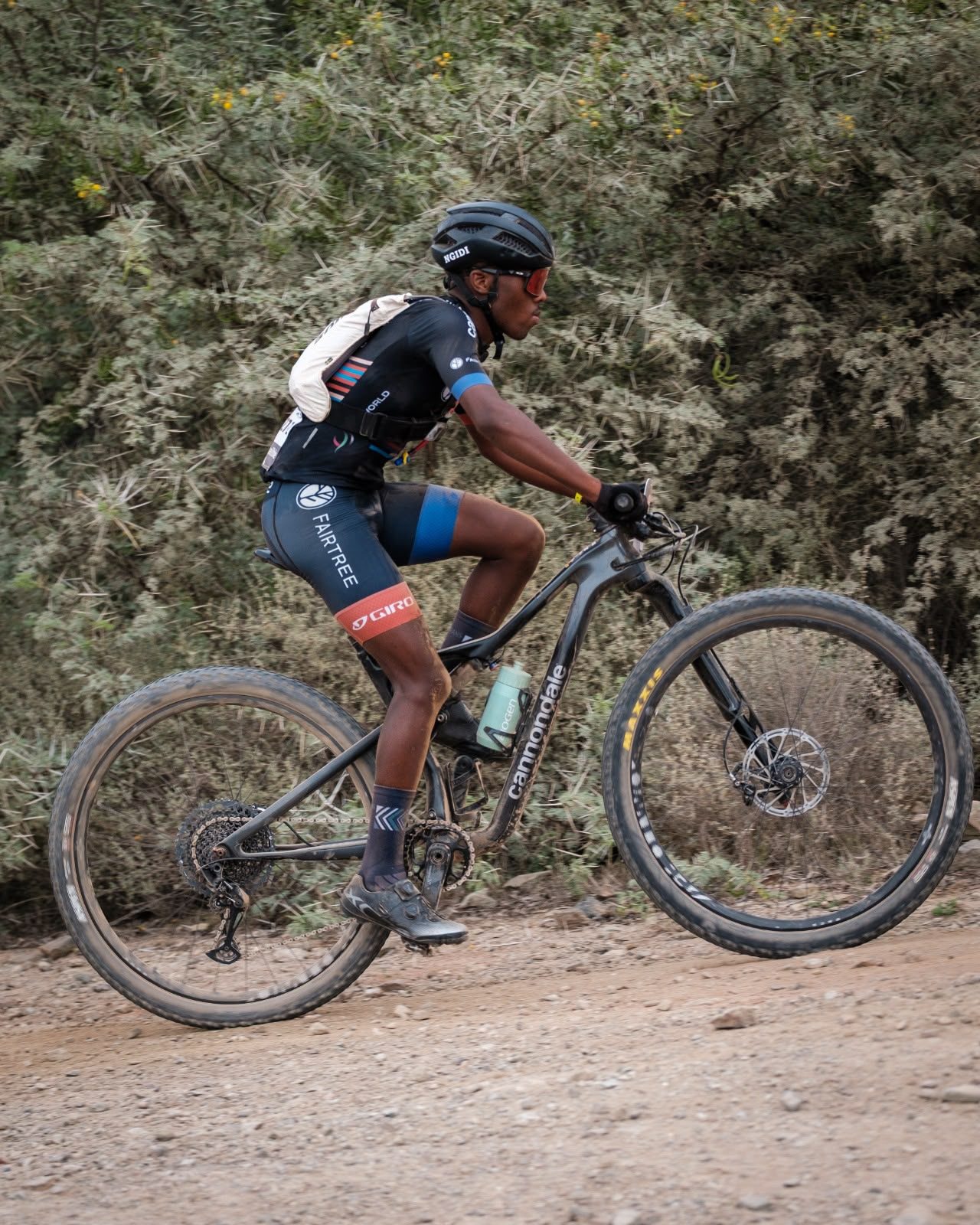 Kusaselihle Ngidi racing the ABSA Cape Epic mountain bike stage race in South Africa